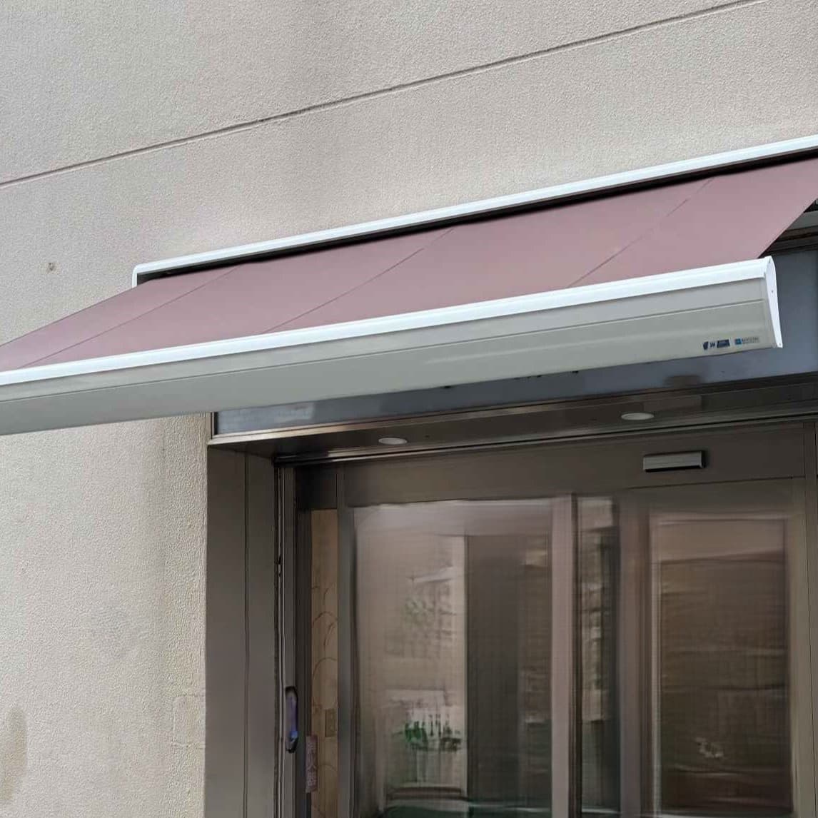 緑ストライプオーニングテント